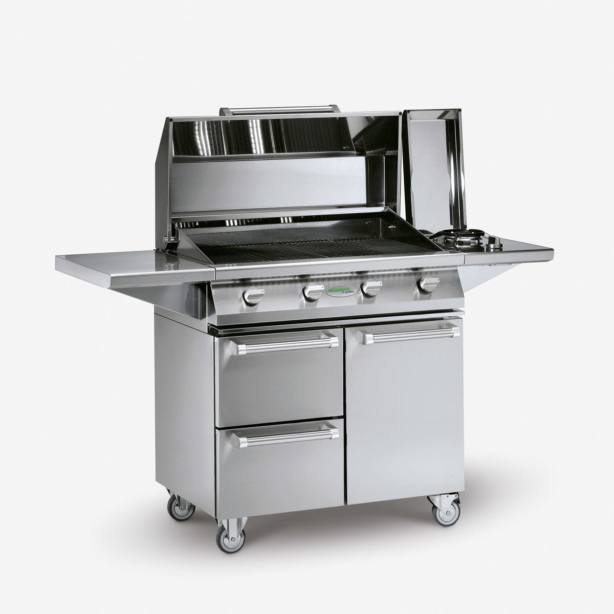 Barbecue a gas con carrello Alain Palazzetti in acciaio inox