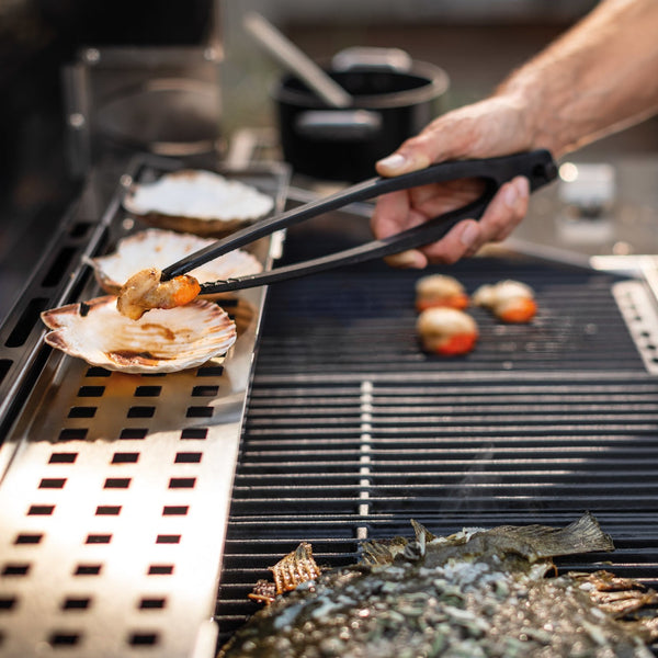 Barbecue a gas con carrello Alain Palazzetti in acciaio inox