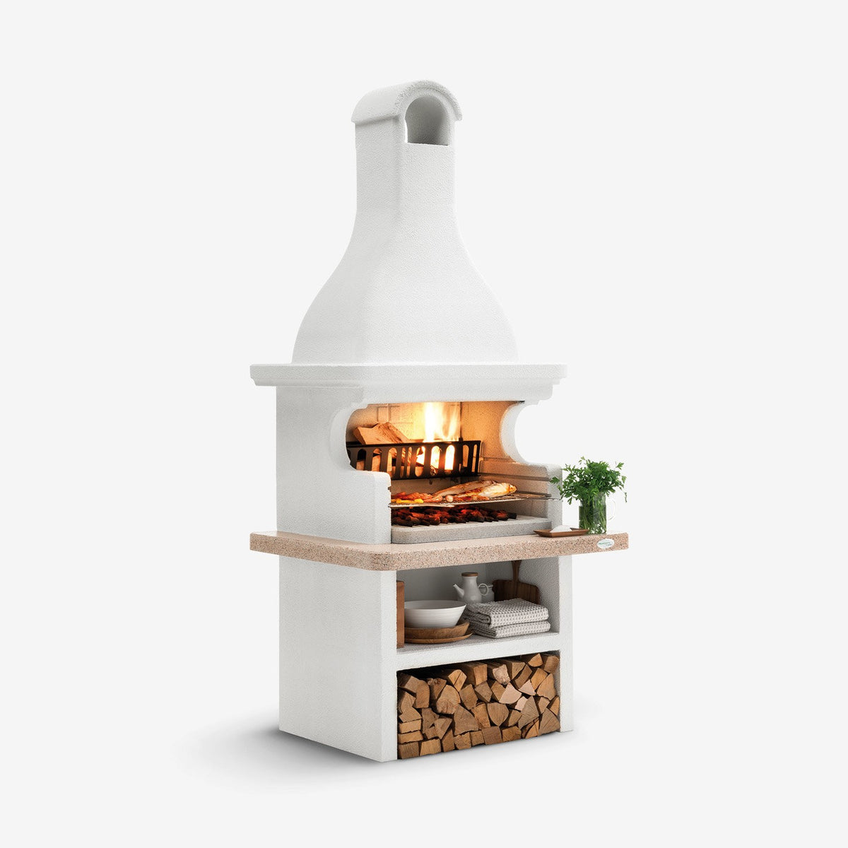 Barbecue in cemento Andros Palazzetti piano rosso