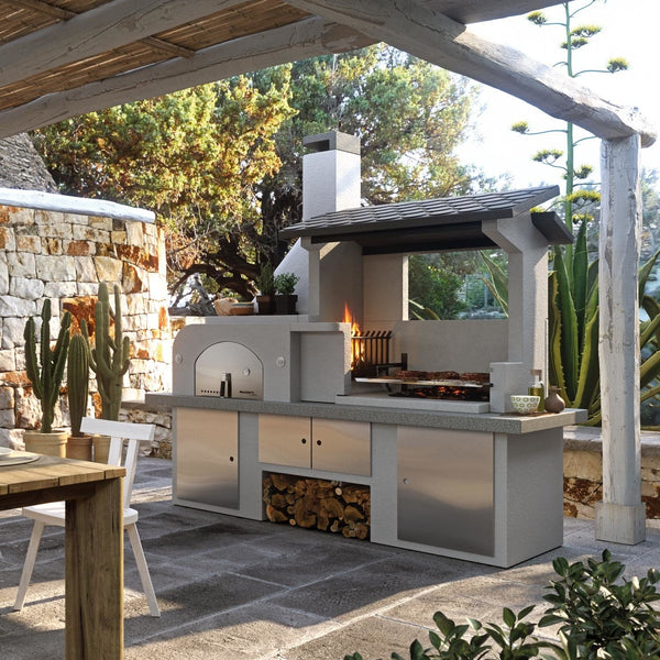 Barbecue in cemento con forno e tettoia Antille Palazzetti