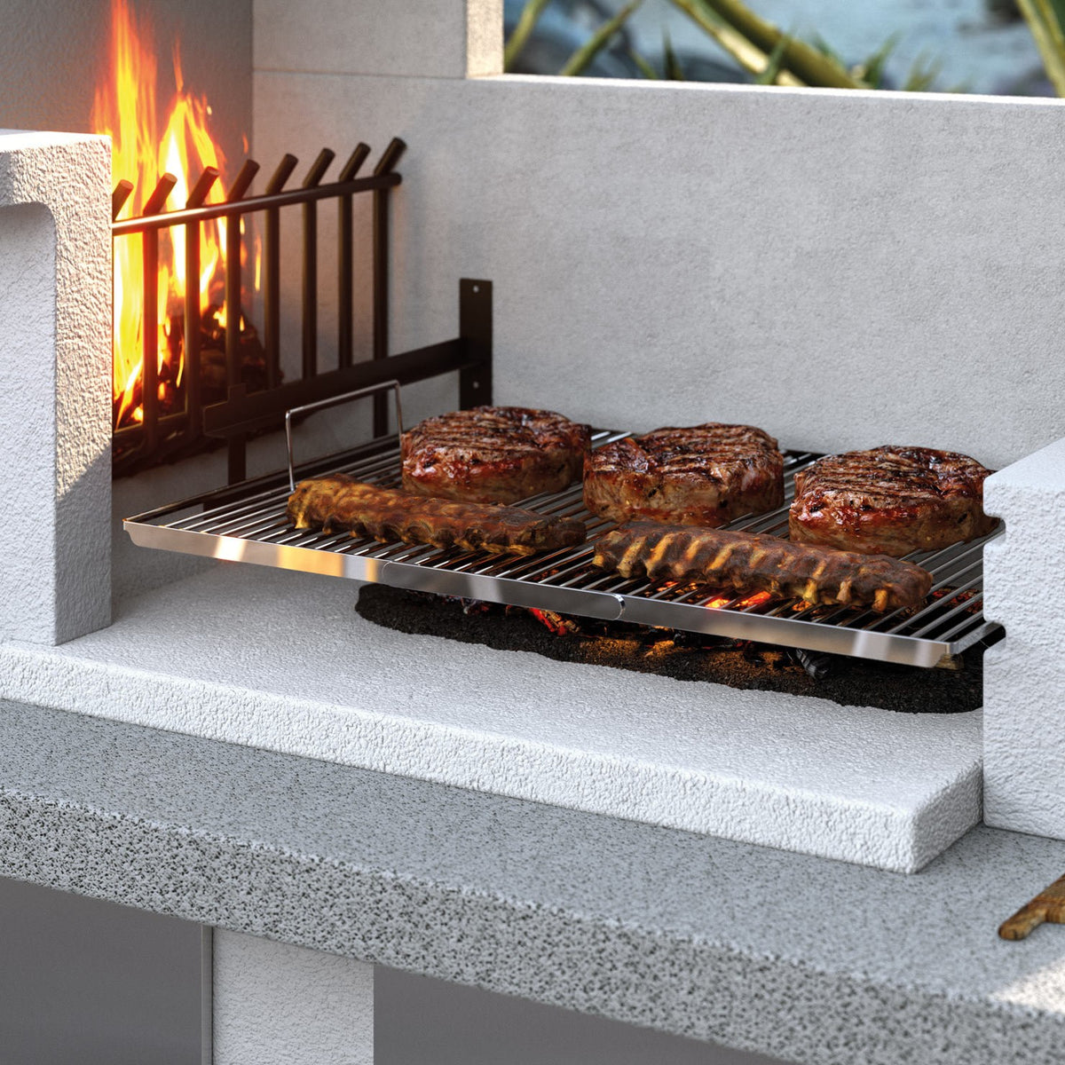 Barbecue in cemento con forno e tettoia Antille Palazzetti