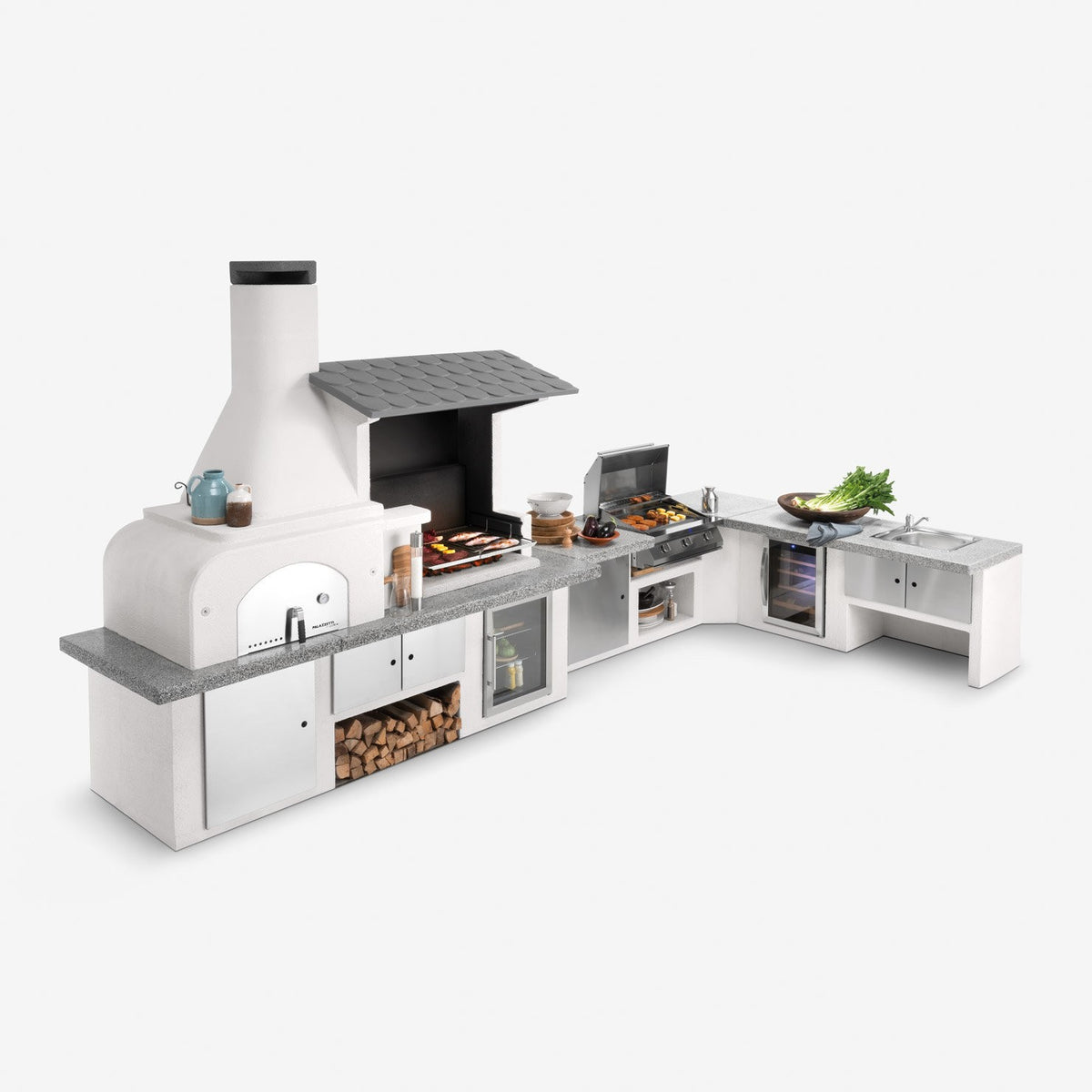 Barbecue in cemento con forno e tettoia Antille Palazzetti