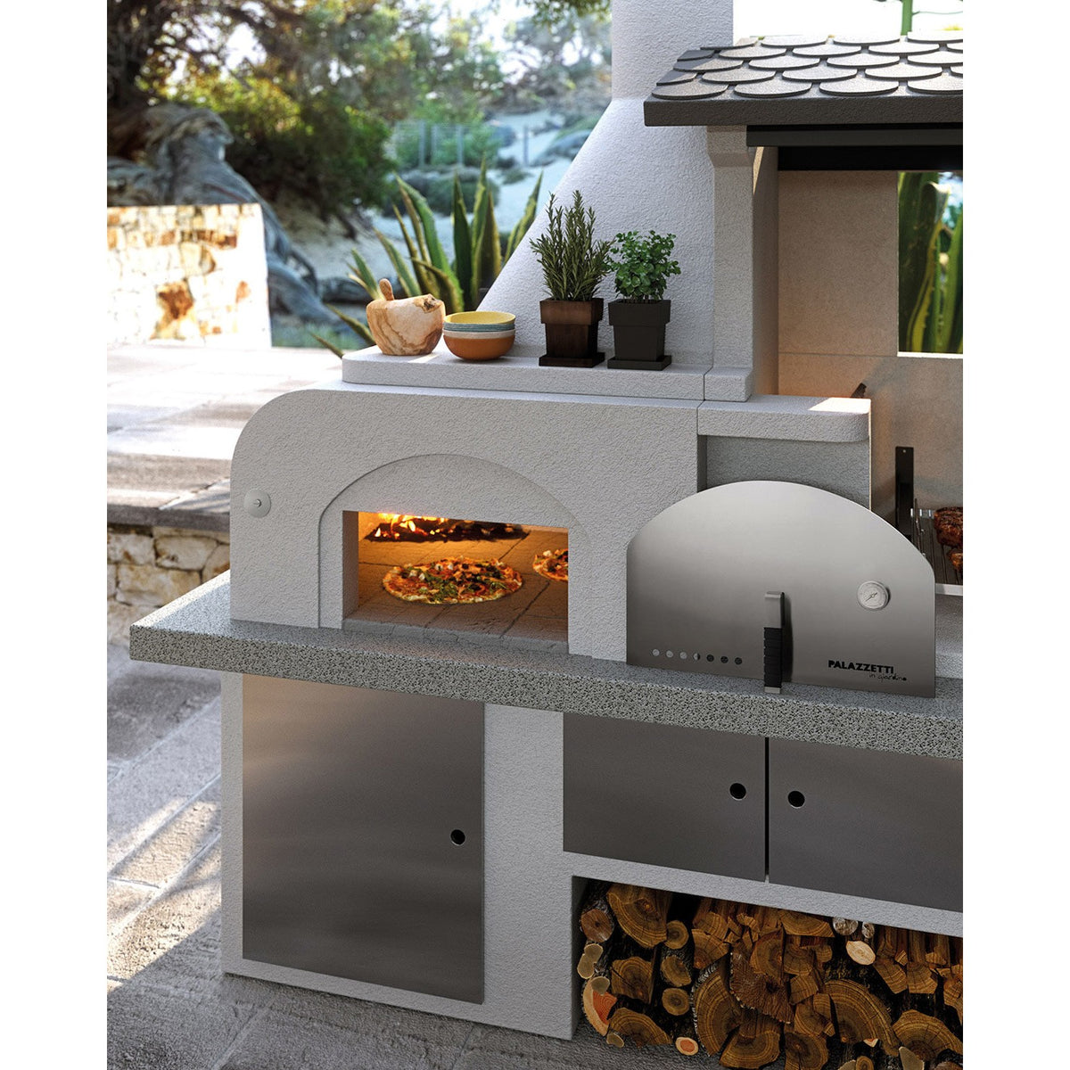 Barbecue in cemento con forno e tettoia Antille Palazzetti