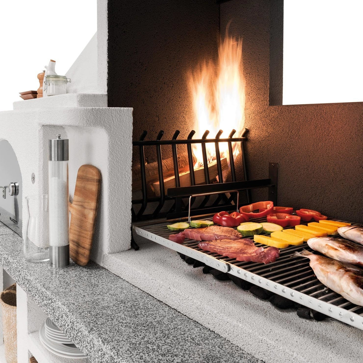 Barbecue in cemento con forno e tettoia Antille Palazzetti