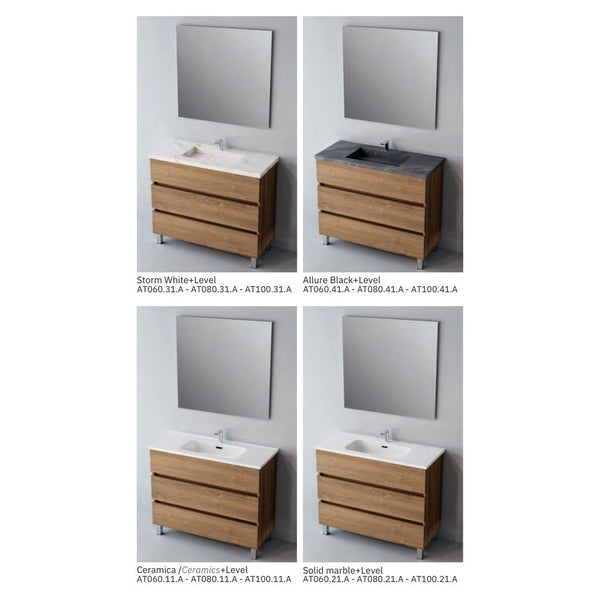 # MOBILE F4 ATRANI LEGNO LAMINATO ART 80Cm - NOFER mobile da bagno elegante con 3 cassetti