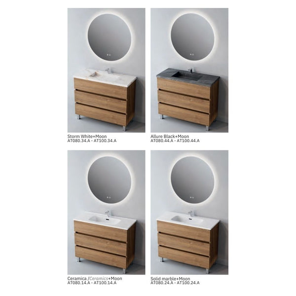# MOBILE F4 ATRANI LEGNO LAMINATO ART 80Cm - NOFER mobile da bagno elegante con 3 cassetti