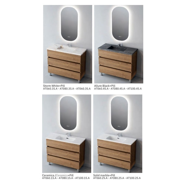 # MOBILE F4 ATRANI LEGNO LAMINATO ART 80Cm - NOFER mobile da bagno elegante con 3 cassetti