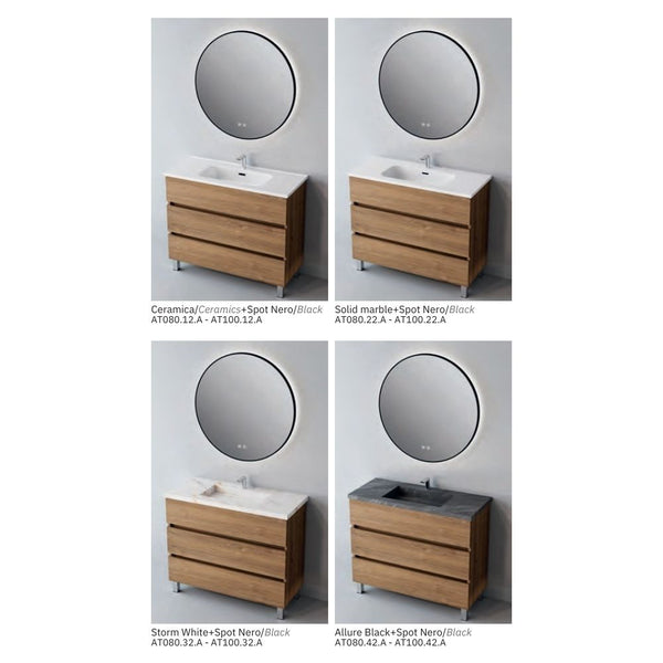 # MOBILE F4 ATRANI LEGNO LAMINATO ART 80Cm - NOFER mobile da bagno elegante con 3 cassetti