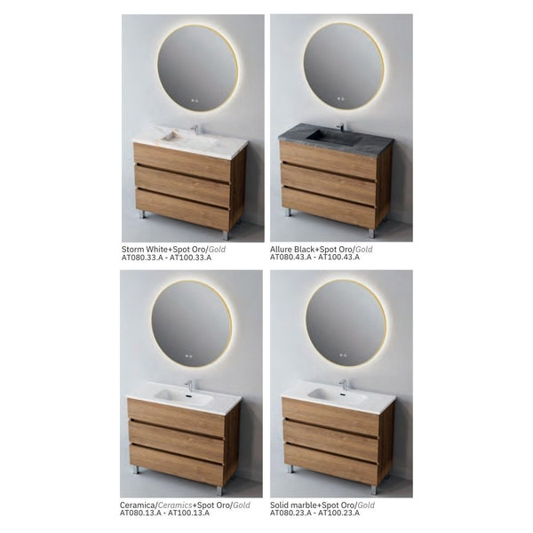 # MOBILE F4 ATRANI LEGNO LAMINATO ART 80Cm - NOFER mobile da bagno elegante con 3 cassetti