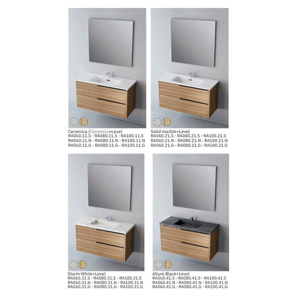 # MOBILE SOSPESO F4 BAMBOO LEGNO LAMINATO 60Cm - NOFER mobile bagno con 2 cassetti