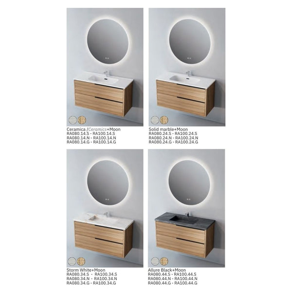 # MOBILE SOSPESO F4 BAMBOO LEGNO LAMINATO 100Cm - NOFER mobile bagno con 2 cassetti