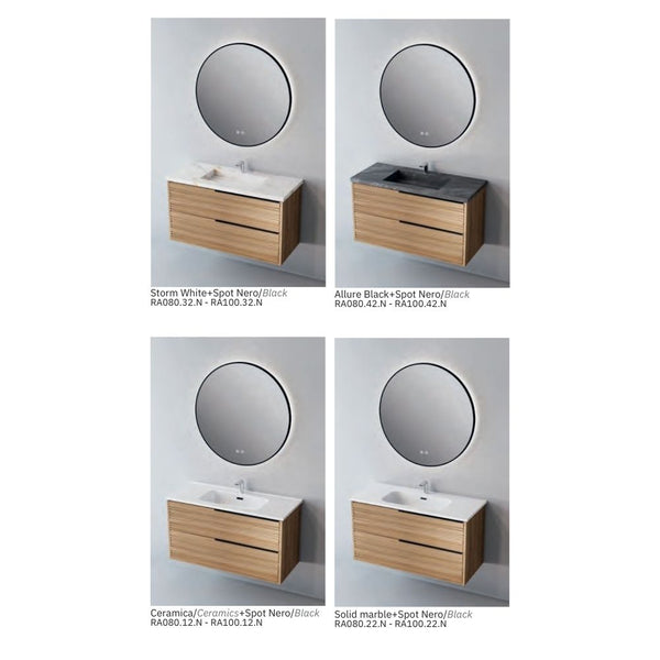 # MOBILE SOSPESO F4 BAMBOO LEGNO LAMINATO 80Cm - NOFER mobile bagno con 2 cassetti