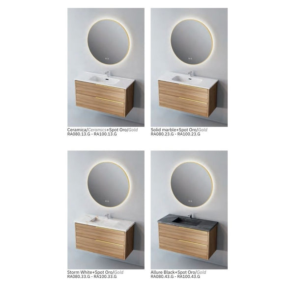 # MOBILE SOSPESO F4 BAMBOO LEGNO LAMINATO 100Cm - NOFER mobile bagno con 2 cassetti