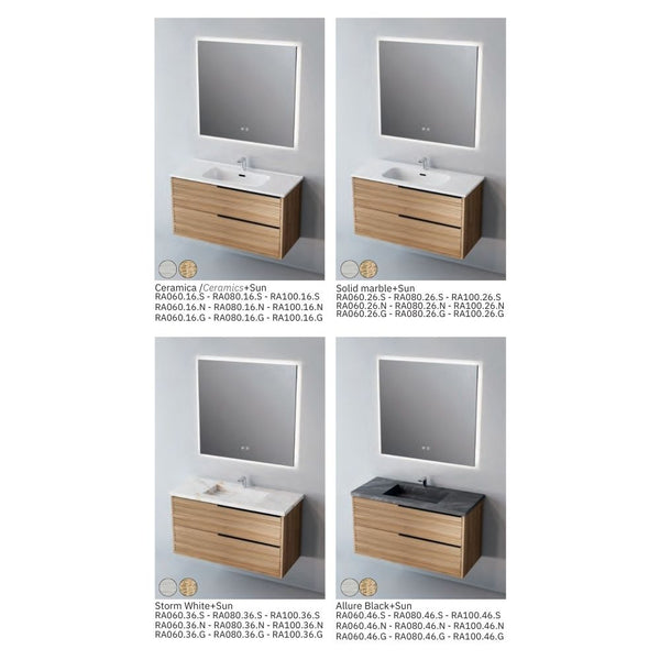 # MOBILE SOSPESO F4 BAMBOO LEGNO LAMINATO 60Cm - NOFER mobile bagno con 2 cassetti