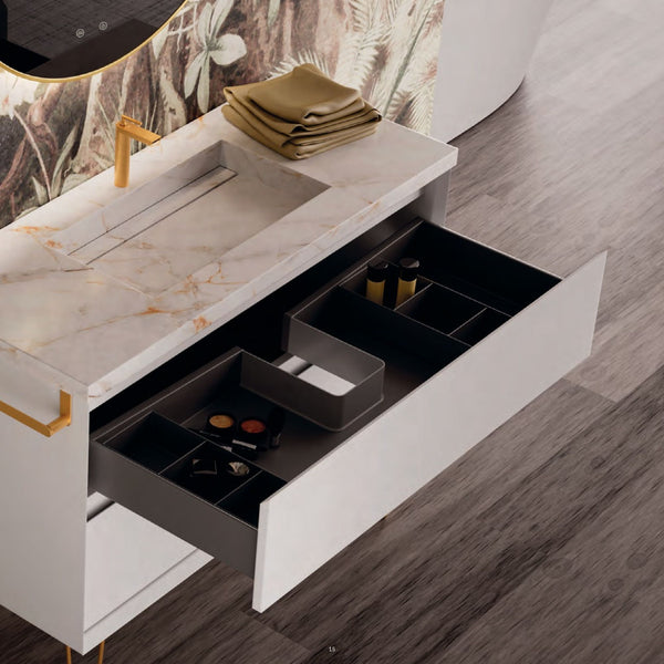 # MOBILE F5 COOL BIANCO OPACO 80Cm - NOFER in Compensato Marino, design elegante e resistente per il Bagno
