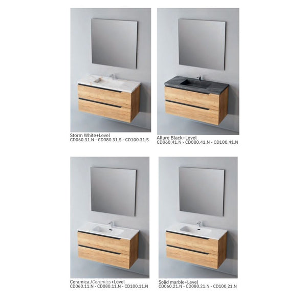 # MOBILE CONTRACT DUO LEGNO LAMINATO SAND e MANIGLIA NERA 60Cm - NOFER mobile con 2 cassetti