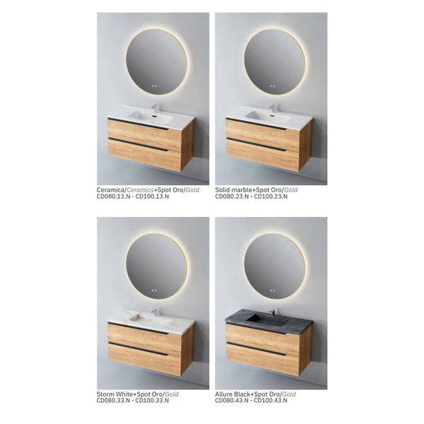 # MOBILE CONTRACT DUO LEGNO LAMINATO SAND e MANIGLIA NERA 100Cm - NOFER mobile con 2 cassetti
