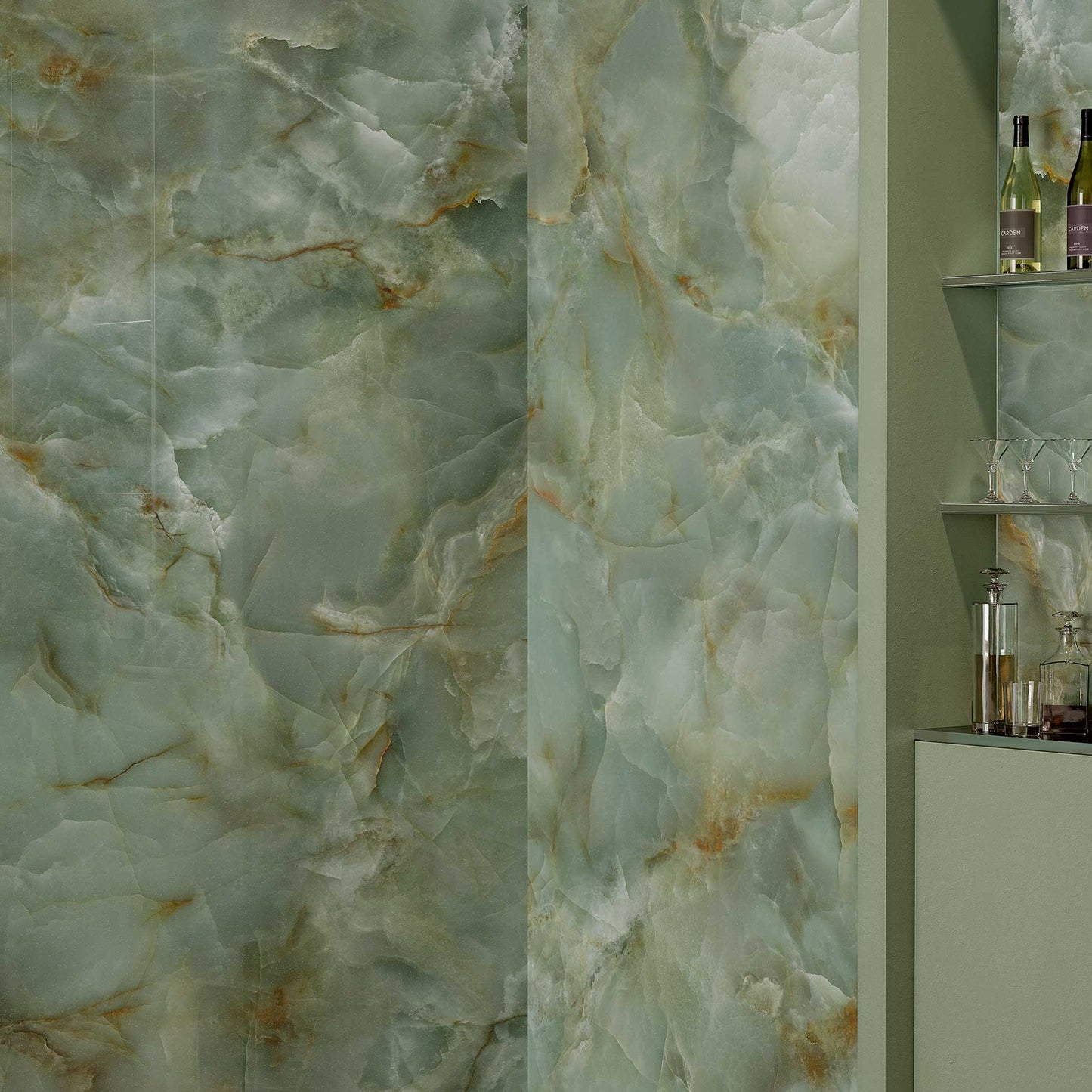 ONYX FONDOVALLE Gres porcellanato effetto marmo 6mm Crystal Technology grandi formati