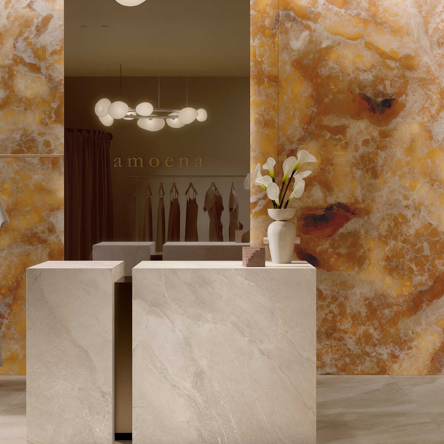 REFLEX FONDOVALLE eleganza contemporanea, effetti luminosi scenografici e luce che crea eleganti illusioni ottiche