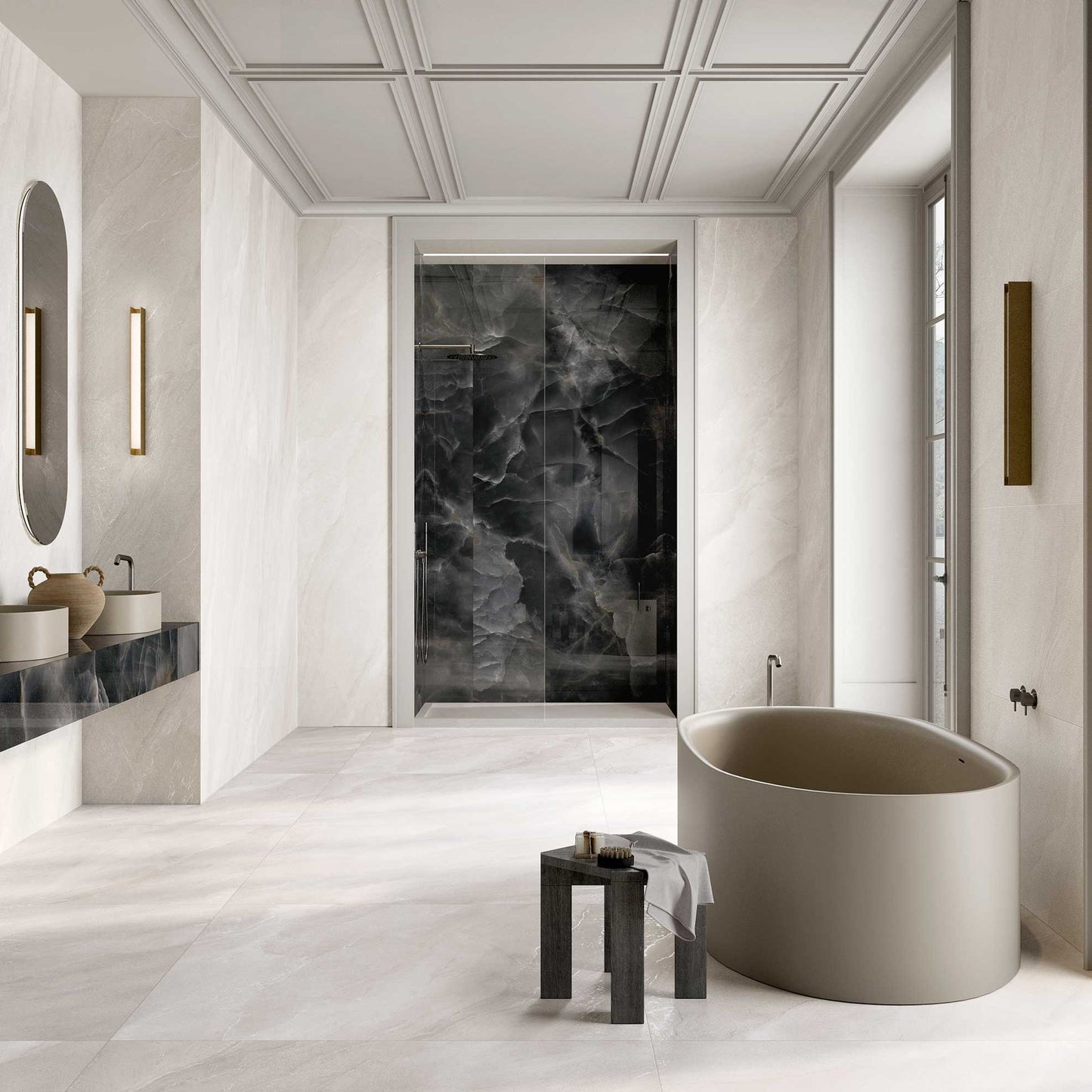 ONYX FONDOVALLE Gres porcellanato effetto marmo 6mm Crystal Technology grandi formati