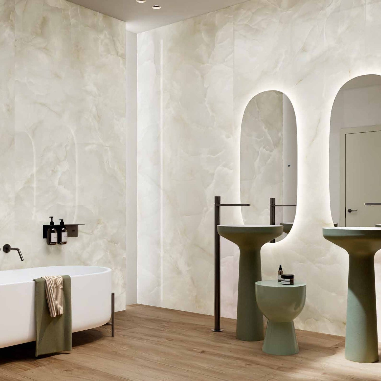 ONYX FONDOVALLE Gres porcellanato effetto marmo 6mm Crystal Technology grandi formati