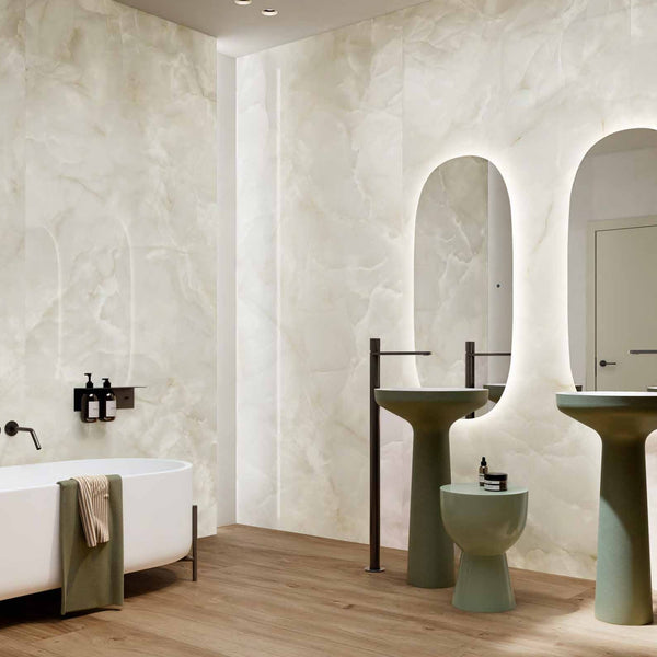 ONYX FONDOVALLE Gres porcellanato effetto marmo 6mm Crystal Technology grandi formati