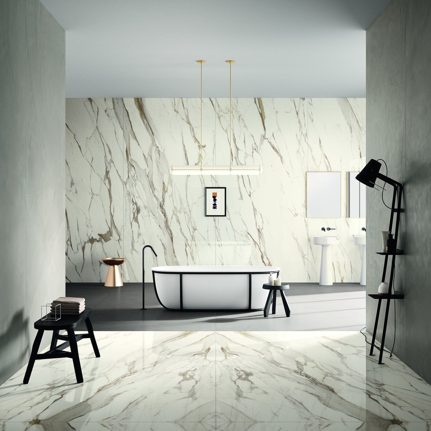 INFINITO 2.0 FONDOVALLE Marmi total black, grigi look naturale, marroni e bianchi dalle texture variegate e venature ampie