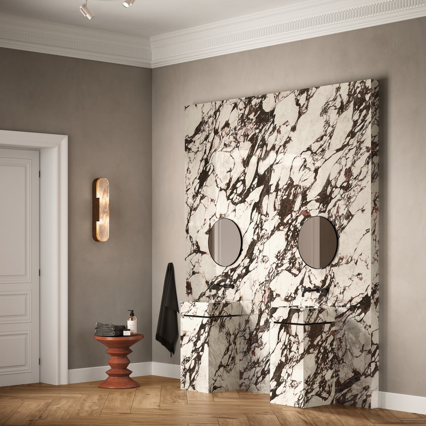 INFINITO 2.0 FONDOVALLE Marmi total black, grigi look naturale, marroni e bianchi dalle texture variegate e venature ampie