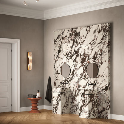 INFINITO 2.0 FONDOVALLE Marmi total black, grigi look naturale, marroni e bianchi dalle texture variegate e venature ampie