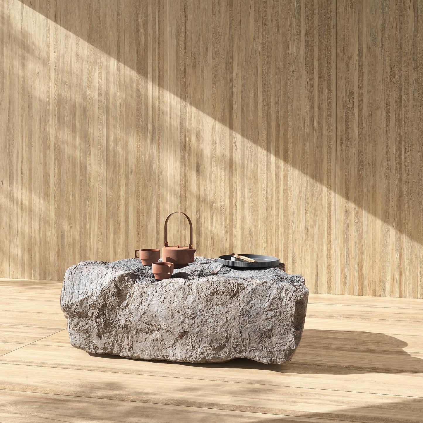 WOODBLOCK FONDOVALLE gres porcellanato effetto legno rovere finitura Real Matt e tecnologia 3D Texture