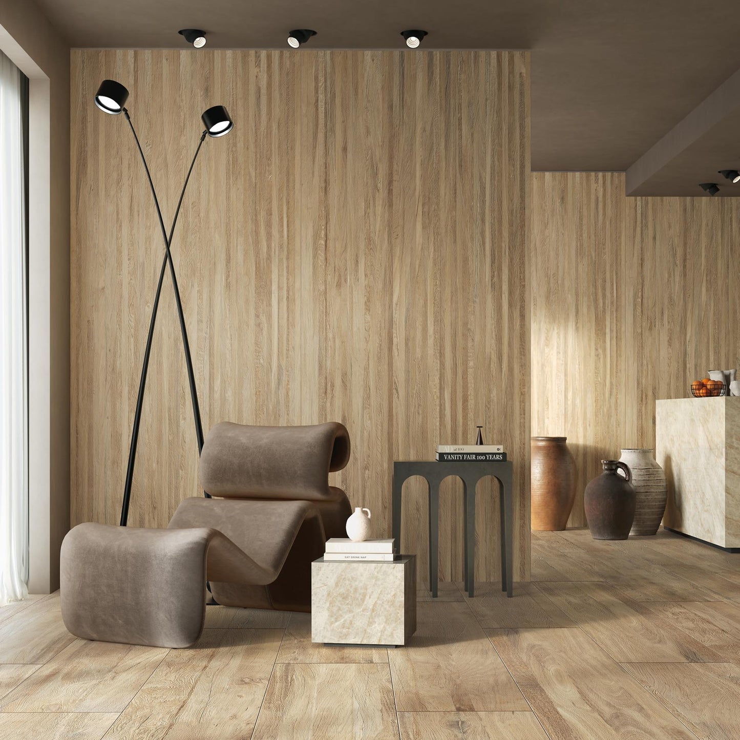 WOODBLOCK FONDOVALLE gres porcellanato effetto legno rovere finitura Real Matt e tecnologia 3D Texture