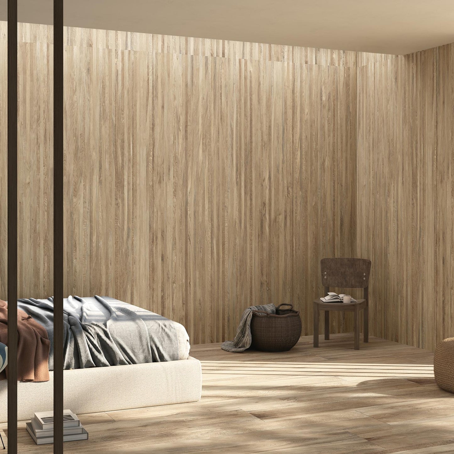 WOODBLOCK FONDOVALLE gres porcellanato effetto legno rovere finitura Real Matt e tecnologia 3D Texture