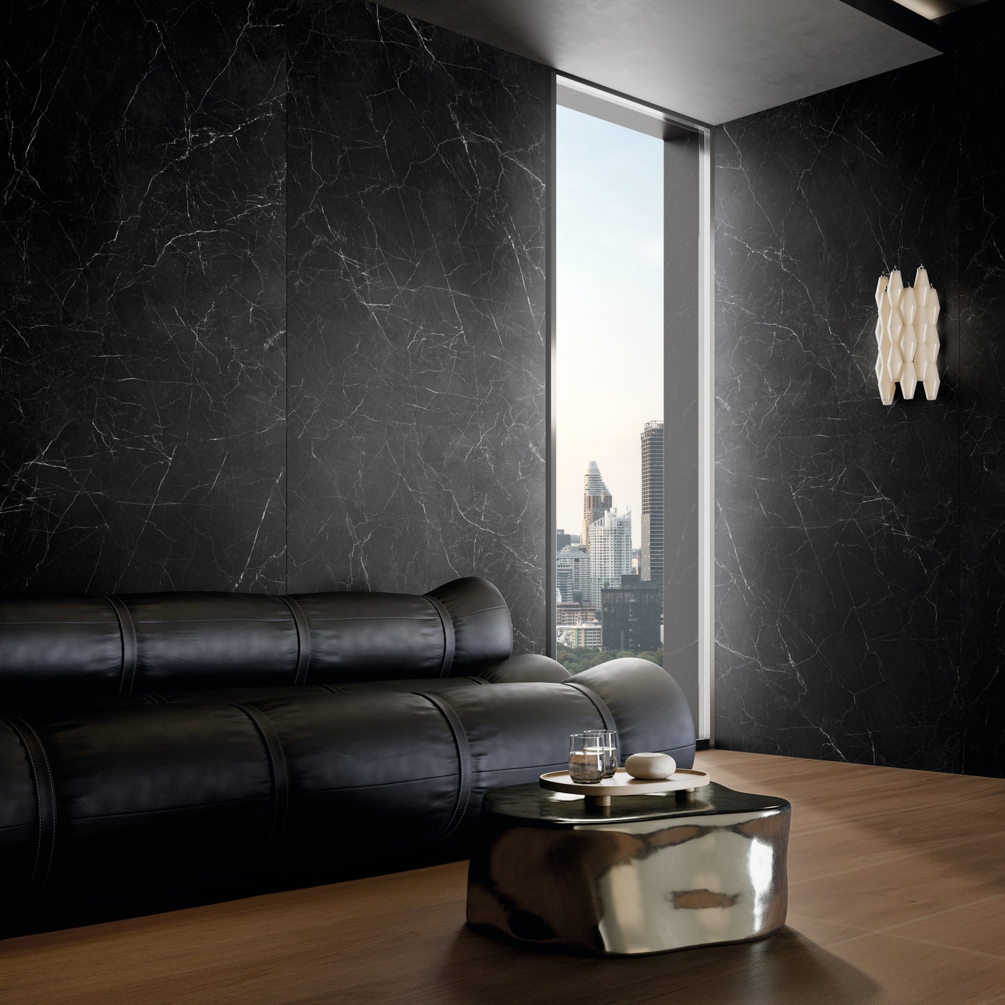 INFINITO 2.0 FONDOVALLE Marmi total black, grigi look naturale, marroni e bianchi dalle texture variegate e venature ampie