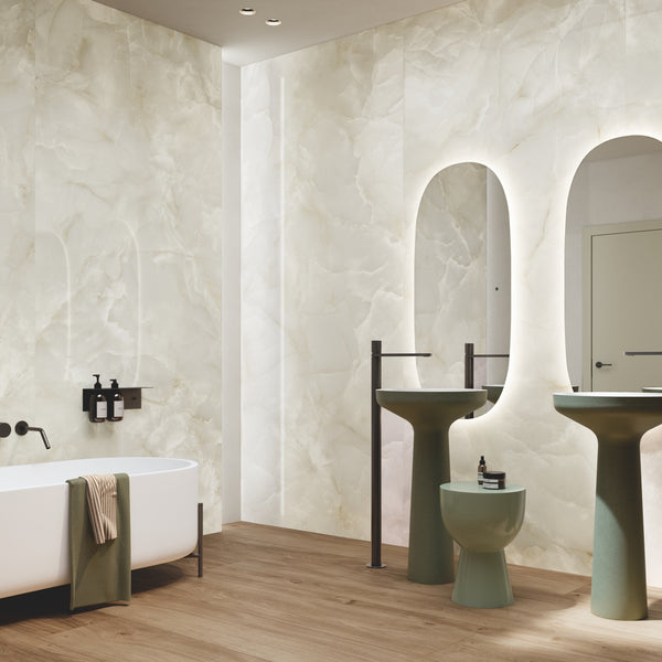 ONYX FONDOVALLE Gres porcellanato effetto marmo 6mm Crystal Technology grandi formati