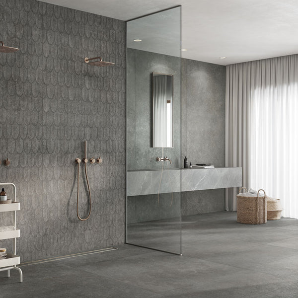 Gres Porcellanato STONE LAB FONDOVALLE Grandi lastre in gres effetto pietra Silver Stone per interni ed esterni