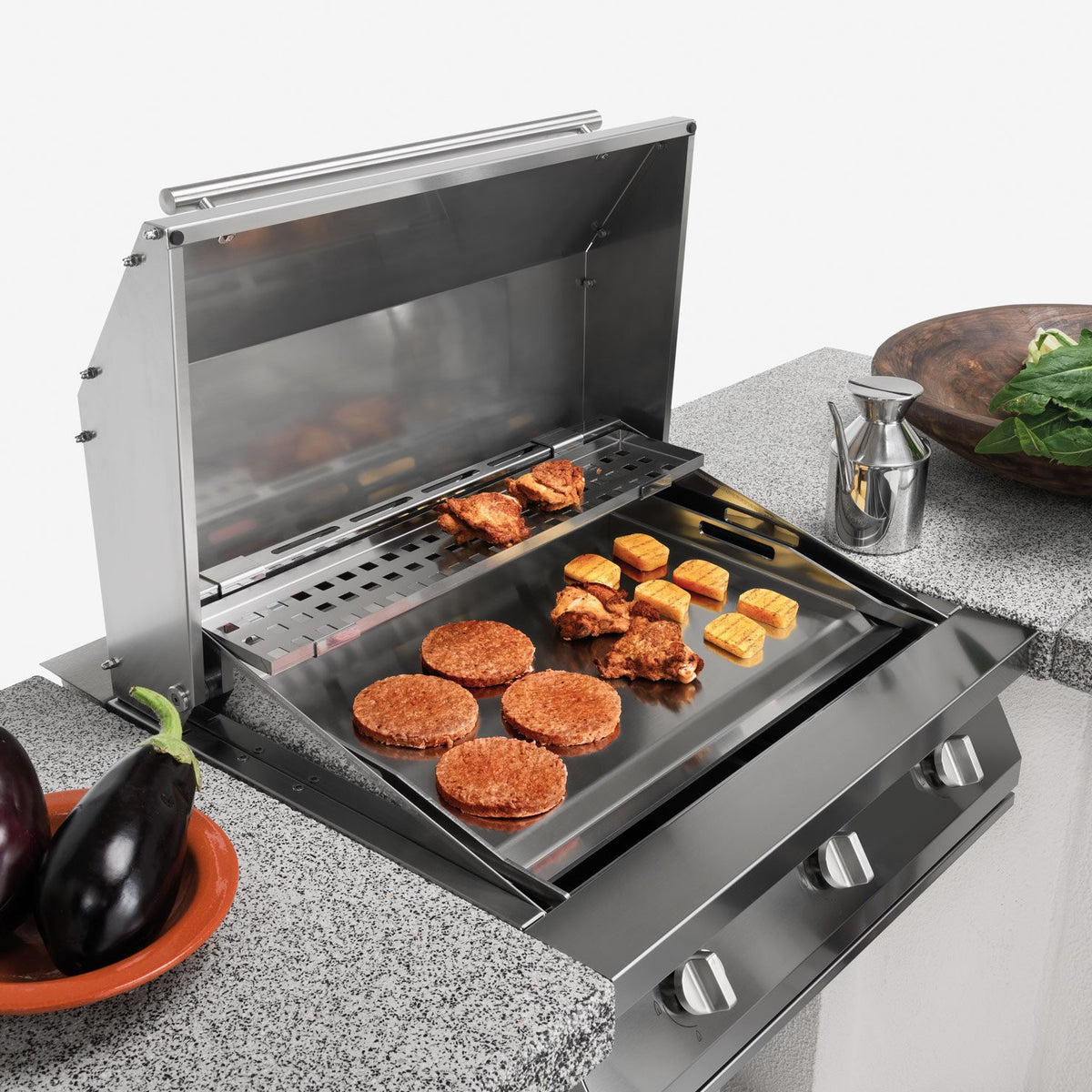 Piastra barbecue a gas Teppanyaki Gioia Palazzetti in acciaio inox