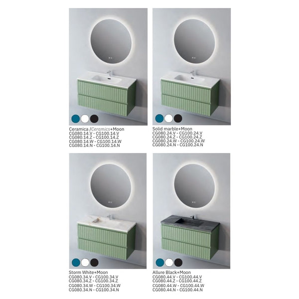 # MOBILE SOSPESO CONTRACT GLOW 100Cm - NOFER mobile da bagno con 2 cassetti