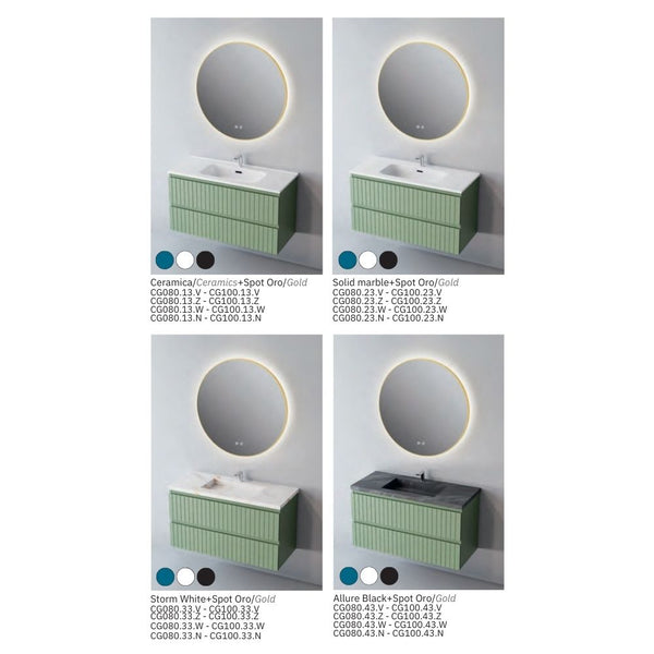 # MOBILE SOSPESO CONTRACT GLOW 100Cm - NOFER mobile da bagno con 2 cassetti