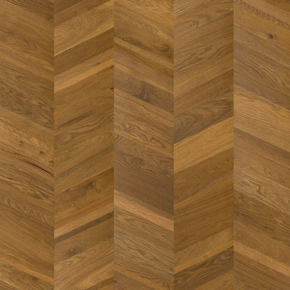 Pavimento in PARQUET INTENSO ROVERE TRADIZIONALE OLIATO QUICK-STEP motivo a zig zag dona movimento e profondità agli ambienti, rendendoli visivamente armoniosi e raffinati