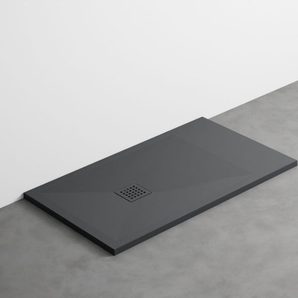 # PIATTO DOCCIA INFINITO soli 3cm di spessore in ceramica effetto pietra - CIELO installazione filo pavimento o da appoggio