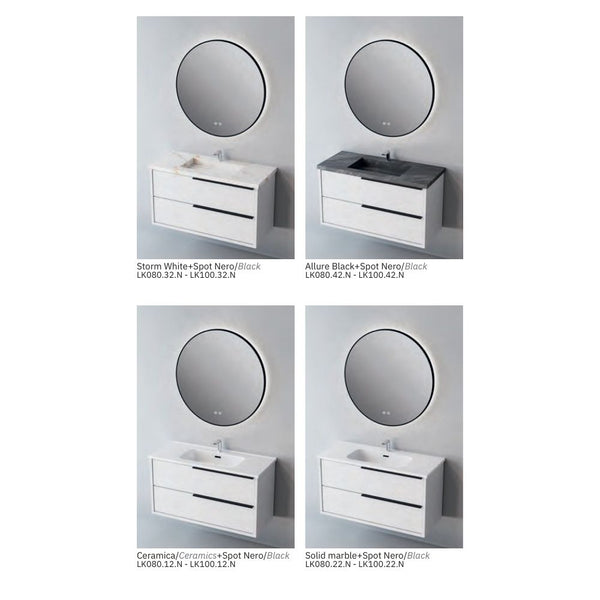 # MOBILE SOSPESO F4 LIKE LACCATO BIANCO OPACO 100Cm - NOFER mobile bagno con 2 cassetti