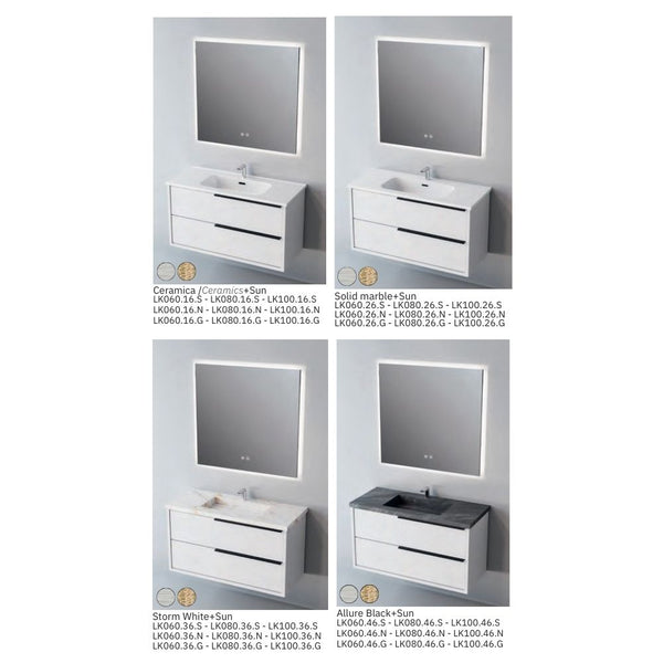 # MOBILE SOSPESO F4 LIKE LACCATO BIANCO OPACO 60Cm - NOFER mobile bagno con 2 cassetti