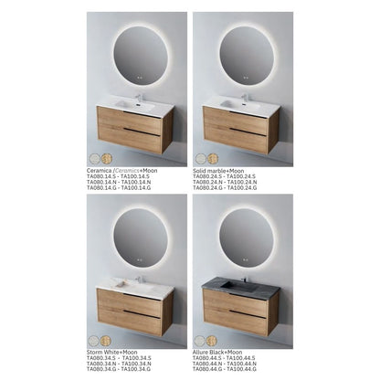 # MOBILE SOSPESO F4 LISTELLO LEGNO LAMINATO 100Cm - NOFER mobile da bagno con 2 cassetti