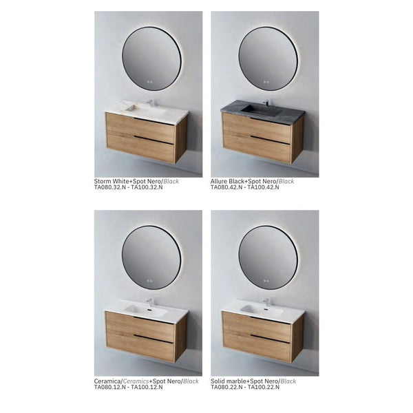 # MOBILE SOSPESO F4 LISTELLO LEGNO LAMINATO 80Cm - NOFER mobile da bagno con 2 cassetti