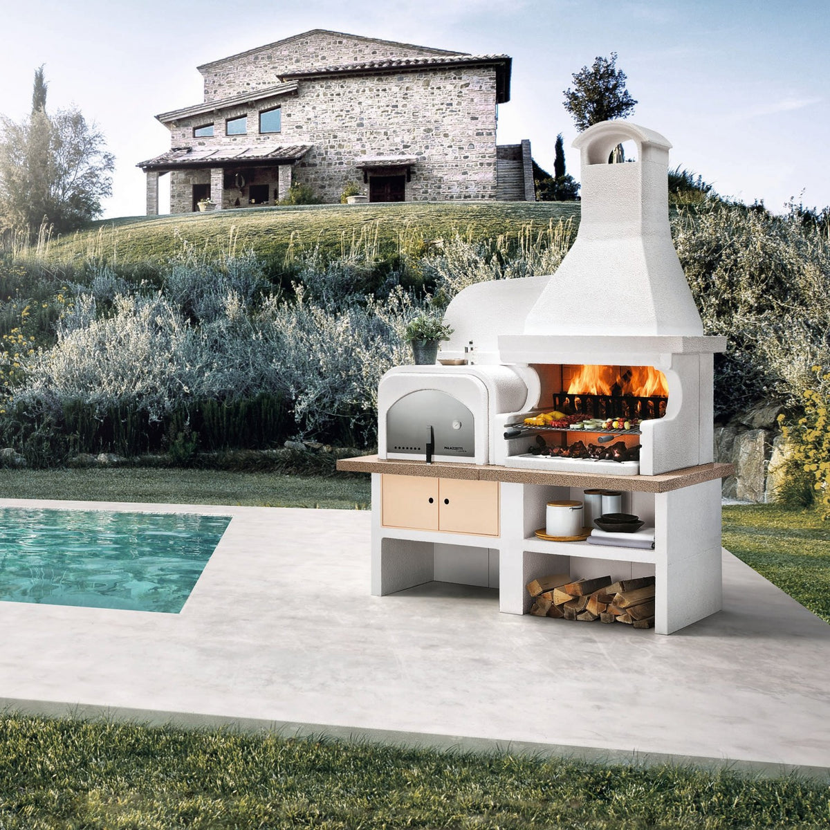 Barbecue con forno Malibù Palazzetti forno a sinistra