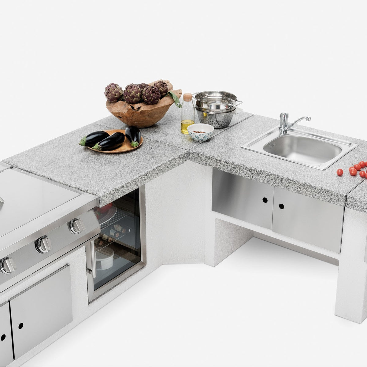 Modulo angolo 70 cucina da esterno Palazzetti Rosso