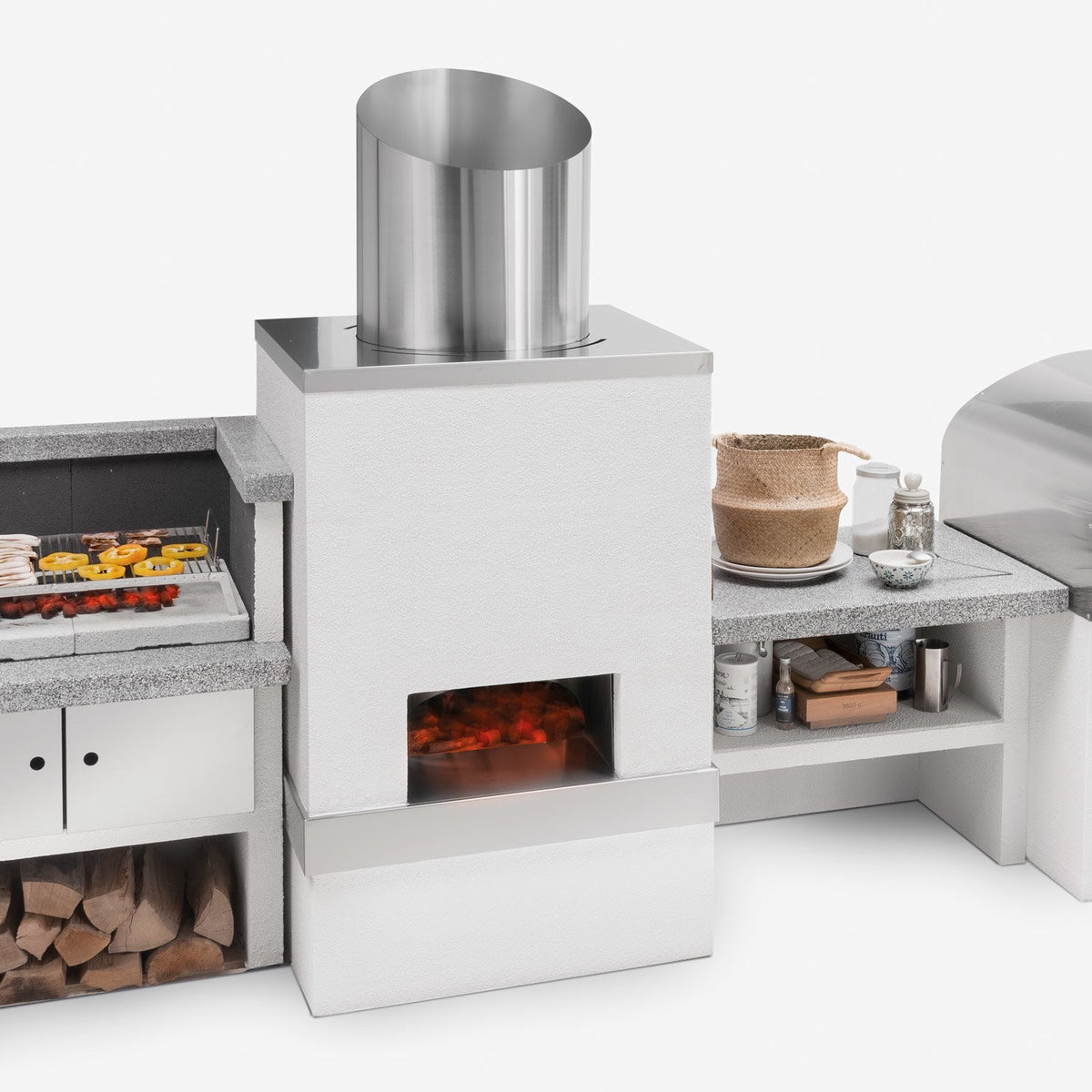 Modulo brucia legna Palazzetti per cucina da esterno