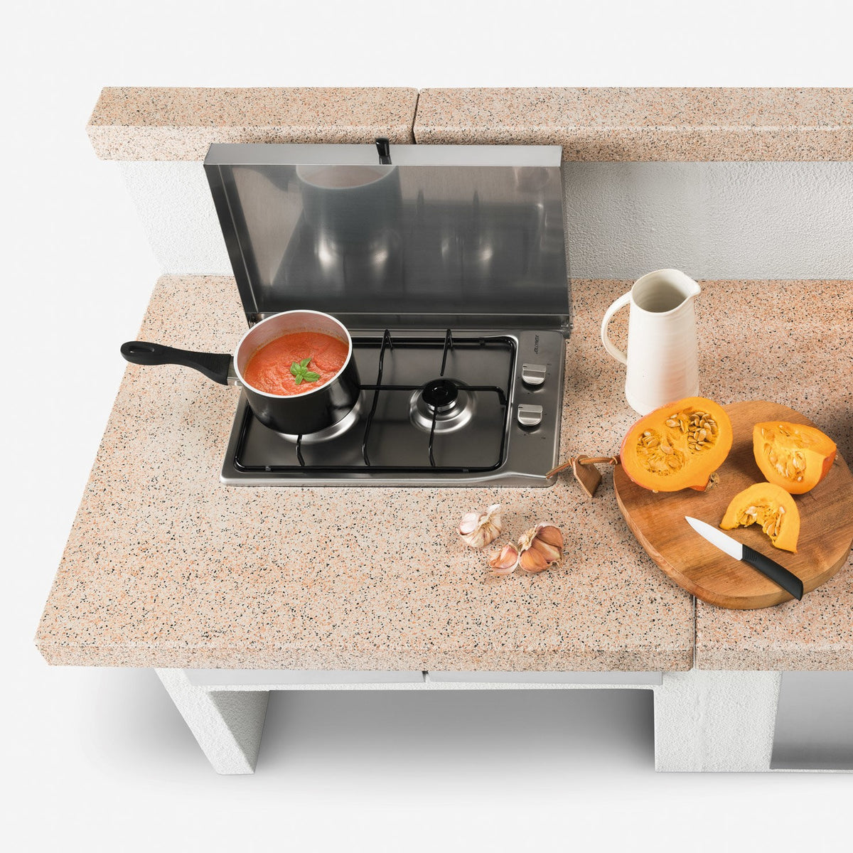 Modulo gas 2 fuochi 90 cucina da esterno Palazzetti Rosso