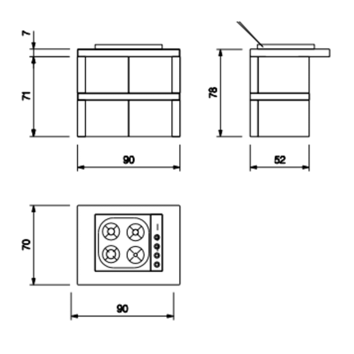 Modulo gas 4 fuochi 90 cucina da esterno Palazzetti Grigio