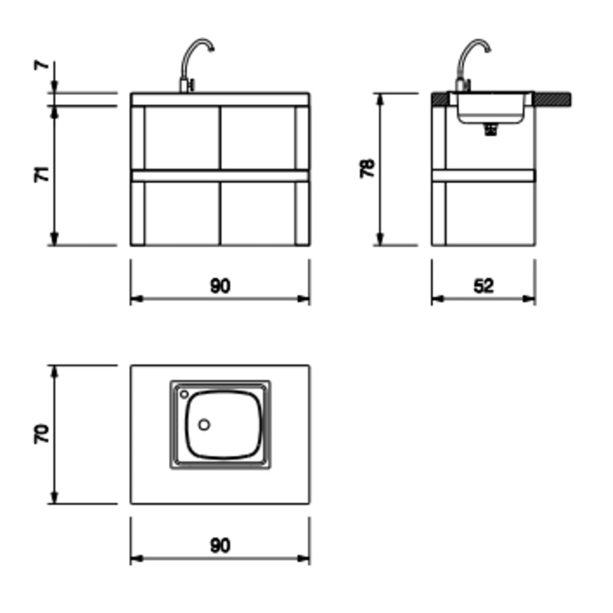 Modulo lavello 90 cucina da esterno Palazzetti Grigio